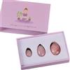 VIYOLI Set di uova Yoni in quarzo rosa naturale, uova di giada, rassodanti muscoli, per esercizi di Kegel, uova forate con scatola
