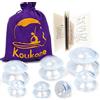 Koukone Set per terapia di coppettazione per massaggi in silicone, (7 tazze) Strumenti professionali per massaggiatori, Coppette per massaggi in silicone per alleviare il dolore alle articolazioni Medium Set