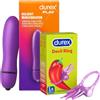 Durex Devil Ring Anello Vibrante Elastico con Vibrazione Silenziosa per Stimolazione Intima Vaginale Clitoridea + Durex Delight Minivibrator Stimolatore per Lei Massaggiatore Intimo Waterproof
