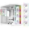 EMPIRE GAMING ECL251 - Case PC da gioco Mid-Tower compatibile ATX, 4 Ventole PWM ARGB da 120MM con controller HUB preinstallato - Triplo vetro temperato - Filtri antipolvere - USB Type-C (bianco)