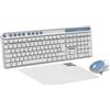 NEWWAY NKMP252 - Tastiera Senza Fili Set Mouse 2.4GHz - QWERTZ Tedesco - Tasti Silenziosi, 14 Tasti multimediali, Mouse leggero Ergonomico 6 Tasti, Tappetino per mouse incluso, Lunga durata della