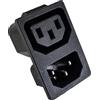 LEVSEB Kaltgeräte - Connettore IEC C13 + C14, a 3 pin, 220 - 250 V/10 A, presa audio a freddo