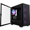 Montech AIR 100 ARGB Micro-ATX Tower con quattro ventole ARGB preinstallate, design ultra minimalista, pannello frontale a rete fine, flusso d'aria elevato, vetro temperato girevole laterale, nero