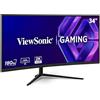 ViewSonic VX3418C-2K Monitor Gaming Curvo 34 Pollici, UWQHD 3440 x 1440, 180Hz, 1ms MPRT, VA, 1500R, Altoparlanti Integrati, Ergonomico, FreeSync Premium Compatible, HDR10, 2 x HDMI, 2 x DisplayPort