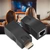 Akozon Cavo di Rete da RJ45 a HDMI, 2x HDMI da 30 M a RJ45 su Ripetitore di Conversione Ethernet su Convertitore CAT-5e CAT6 per Convertitore Extender UTP
