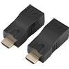 Akozon Convertitore da HDMI a RJ45, 2x Network Extender Cable Extender Converter Ripetitore 30m su CAT-5e CAT6 Adattatore di conversione singolo Lossless 30M 4k * 2k Supporta HDMI1.4 3D 10