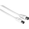 Hama Cavo antenna 75 dB connettore coassiale per TV via cavo TV 5 m bianco