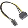 Delock 82924 - Cavo Power SATA 15 pin > 6 pin PCI Express, nero-giallo, 20 CM
