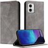 Fatcatparadise Cover per Motorola Moto G73 5G, Custodia Motorola Moto G73 5G, Cover a Libro Wallet in Pelle Premium Protettiva Portafoglio Antifurto Chiusura Magnetica Flip Telefono Case (Grigio)