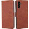 RankOne Cover per Samsung Galaxy A13 5G / A04s / A04 (6.5 Inches), Custodia Flip Pelle Portafoglio, Magnetica Libro Bumper Cover Case - Marrone