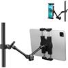 Mippko Supporto per iPad per microfono, supporto per microfono, supporto per tablet, compatibile con Nexus/LG G Pads/e-Reader/Switch/iPhone, braccio in lega di alluminio regolabile a 360° lungo 25,4