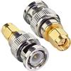 BOOBRIE Connettore da SMA a BNC 2PCS Connettore Coassiale da SMA Maschio a BNC Maschio Connettore da BNC a SMA per Antenne HF, Dispositivi WLAN, WLAN, Radio Amatoriali o Portatili, Scanner, SDR