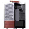 Jonsbo T6 Mini-ITX Case PC - Argento, vetro temperato e manico in legno, alluminio e acciaio, case mini-tower compatto