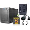 Generico UPS Gruppo di Continuità 1200VA 3 Uscite 390W per PC e Videosorveglianza Stabilizzatore DVR TELECAMERE