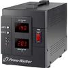 PowerWalker AVR 2000/SIV Regolatore di tensione, 2 Uscita AC 230V (Schuko), 50/60 Hz, 1600W, Nero