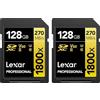 Lexar SD Pro Gold Series UHS-II 1800x 128GB V60 - 2PACK (LSD1800128G-B2NNG)