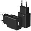 Techly 362800 Caricatore Alimentatore USB-A da Muro 5V 2.4A per Smartphone o Tablet Nero