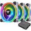 Thermaltake Riing Trio 12 RGB White TT Premium Edition - Confezione da 3 pezzi, 120 mm, 3 anelli indipendenti da 16,8 milioni di colori LED, con 30 LED indirizzabili, ventola per caso/radiatore,