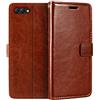 Shantime Custodia Portafoglio in Pelle PU Compatibile con Huawei Honor View 10, Cover con Chiusura Magnetica, Tasche per Carte e Funzione Stand (Marrone)