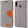 Shantime Custodia Flip in Tessuto Oxford e Pelle PU Compatibile con Asus Zenfone 5z ZS620KL, Cover Protettiva con Chiusura Magnetica e Tasche per Carte