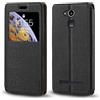 Shantime Custodia Flip in Pelle PU con Finestra Visibile e Chiusura Magnetica Invisibile Compatibile con Saiet Smart Senior STS550, Protezione Totale (Nero)