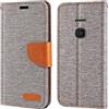 Shantime Custodia in pelle intrecciata per Nokia 8210 4G - Grigio | 2.8 Custodia flip portafoglio in tessuto Oxford con guscio interno in TPU, supporto integrato e portacarte