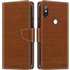 Shantime Custodia Portafoglio in Pelle Compatibile con Xiaomi Mi Mix 2S, Cover Colorata Flip con Portacarte, Chiusura Magnetica Protettiva(Marrone)