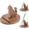 NBEADS Supporto In Legno per Tablet e Telefono Cellulare, Supporto per Telefono A Forma di Gatto Decorativo Da Scrivania Antiscivolo per Vari Modi li di Telefoni Cellulari e Tablet, Sabbia Marrone