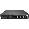 Atlantis switch 18 porte 10/100Mbps 16 porte poe sino a 200W, ogni porta sino a 30W, desktop e rack, alimetatore interno, cassa in metallo, A02-G18P16-200W, funzione extended, sino a 250m, mode A