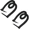HPWFHPLF 2 cavi telefonici 6P6C, cavo telefonico per telefoni fissi, (4 m a spirale), RJ12 maschio a maschio, filo a spirale (nero)