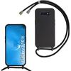 FERLAN Custodia per Samsung Galaxy S10e Cover con Cordino,Nero Silicone Antiurto TPU Morbido Case Corda Collana Necklace Regolabile Stylish con Catena Ultra Sottile Cover per Samsung Galaxy S10e,Nero