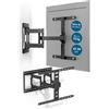 Xantron Slim Fit Supporto TV da Parete Orientabile con Accessori - Solo 27mm di Distanza dalla Parete - 43-90 Pollici & VESA fino a 600×400 - Supporto TV Ultra Slim fino a 75kg - SLIMLINE-466US