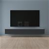 Mai & Mai Mobile TV per Televisore 240x40,2x30cm, Armadietto per TV Basso Soft-close con Ante per Soggiorno, Sala da Pranzo, Camera da Letto Fernsehschrank02, Bianco opaco+Antracite opaco