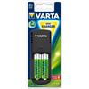 Varta Mini Charger, Caricabatterie con 2 Batterie AA da 2100 mAh, R2U, Nero