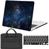 FFBOFFC Cover per MacBook Air 13 Pollici 2020 2019 2018 Modello A2337 A2179 A1932 M1 Chip Touch ID, Plastica Custodia Rigida Protettiva & Copritastiera & Borsa, Aurora boreale blu
