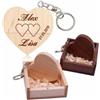 Gravidu18 Chiavetta USB personalizzata + confezione regalo in legno massiccio con incisione testo a scelta cuore amore matrimonio chiavetta flash drive 32/64/128 GB 3.0 idea regalo personalizzata (acero, 64 GB