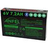 ANFEL Batteria Ermetica Ricaricabile al Piombo 6V Volt 7Ah 7,2Ah con connettore F1 4,8mm 151x33x98mm