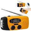 Vulaop Radio di Sopravvivenza Solare con Dinamo, Radio Portatile di Emergenza con Lampada LED a 3 Modalità & Allarme SOS, Caricatore USB 5V per Telefono, 3 Modalità di Ricarica Imperme (D)