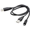Vynetra Cavo splitter a Y doppio USB 2.0 ad alta velocità a 5 pin con alimentazione extra per disco rigido esterno, cavo dati USB A a B splitter per alimentazione disco rigido