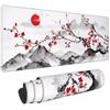 GOOFEI Tappetino Mouse da Gioco,XXL Grande Mouse Pad,800x300x3mm Tappetino Mouse Esteso di Grandi Dimensioni,Tappetino Mouse con Bordi Cuciti,Base in Gommabase Gomma Antiscivolo-Fiore di luna rossa