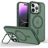 Mixroom - Cover Cavalletto per iPhone 11 PRO Custodia Supporto Stand Invisibile Pieghevole Compatibile con MagSafe Cerchio Magnetico Integrato Verde C06