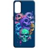 Mixroom - Cover Custodia Back case In TPU Silicone Morbida Per Samsung Galaxy A14 5G / A14 4G Fantasia Teschi Colorati M588