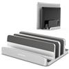 AboveTEK Supporto Laptop Verticale fino a 17,3 , Porta per Laptop/Tablet/Cellulare 3 in 1 in Alluminio, Impugnature in Silicone Antiscivolo a 3 Slot per MacBook/Notebook/iPad/Telefono (Argento)