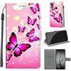 KENHONER Cover Compatibile con Huawei P Smart 2019, Premium Pelle PU Portafoglio Flip Libro Custodia per Honor 10 Lite [Protezione Completa] - Farfalla