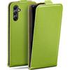 moex Custodia a libro per Samsung Galaxy A34 5G, con chiusura magnetica, a 360 gradi, in pelle vegana, con aletta verticale, colore: verde