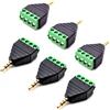 Oiyagai 6Pz Connettori Balun TRS Stereo 3,5mm (1/8) Maschio a Blocco Terminale AV a 4 Viti