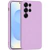 Mixroom - Cover Custodia Case per Samsung Galaxy S23 Ultra Protezione Fotocamera in Silicone TPU Morbido Opaco Bordi Piatti Colore Lilla
