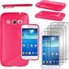 ebestStar - Cover Compatibile con Samsung Galaxy Core 4G SM-G386F Custodia Protezione S-Line Silicone Morbida e Sottile +Penna +3 Pellicole plastica, Rosa [Apparecchio: 132.9 x 66.3 x 9.8mm 4.5]