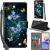 PHINIENLAND Cover per Xiaomi Redmi Note 10 5G / Note 10T 5G Case PU Pelle Custodia [Kickstand] [Chiusura magnetica] [Slot per Schede], Portafoglio Flip Custodia per Xiaomi Poco M3 Pro 5G,Farfalla