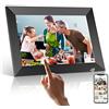 PODOOR Cornice digitale WiFi, PODOOR Touch, cornice elettronica da 10,1 pollici, cornice intelligente 1080P con 16 GB di memoria, rotazione automatica, luminosità regolabile, app iOS e Android